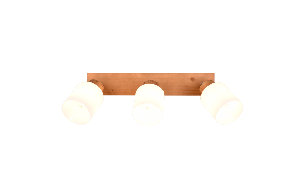 Trio Lighting Trio ASSAM plafondspot | E14 Fitting | natuurlijke afwerking met wit | 45 x 10 cm | IP20 | excl. 3x E14 | max. 25W Trio Lighting Trio ASSAM plafondspot | E14 Fitting | natuurlijke afwerking met wit | 45 x 10 cm | IP20 | excl. 3x E14 | max. 25W