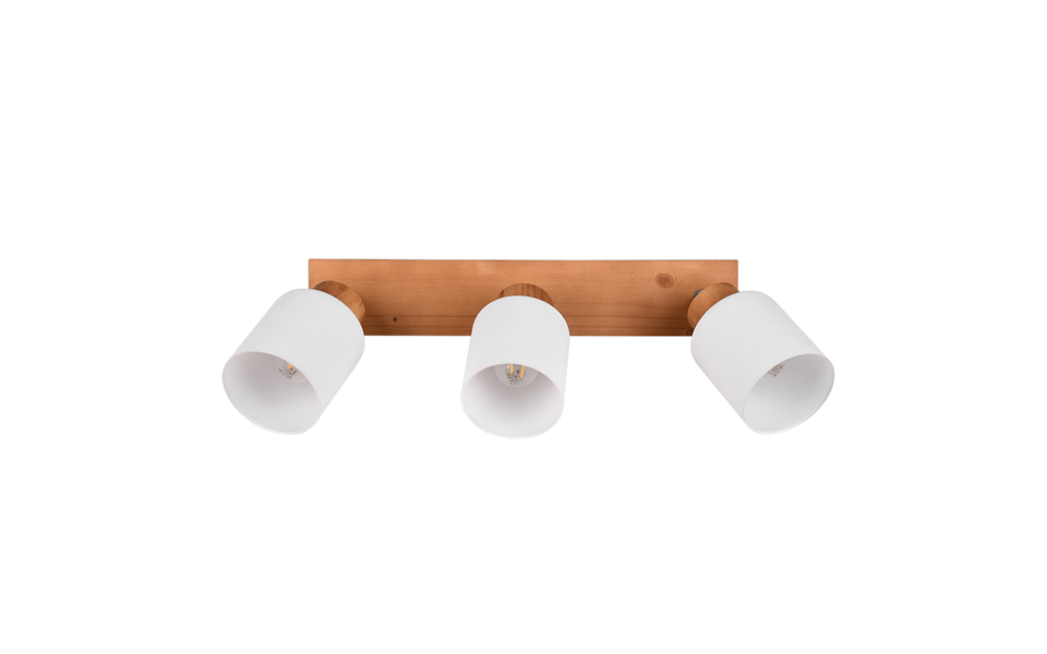 Trio Lighting Trio ASSAM plafondspot | E14 Fitting | natuurlijke afwerking met wit | 45 x 10 cm | IP20 | excl. 3x E14 | max. 25W Trio Lighting Trio ASSAM plafondspot | E14 Fitting | natuurlijke afwerking met wit | 45 x 10 cm | IP20 | excl. 3x E14 | max. 25W