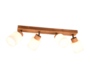 Trio Lighting Trio ASSAM plafondspot | E14 Fitting | natuurlijke afwerking met wit | 60 x 10 cm | IP20 | excl. 4x E14 | max. 25W