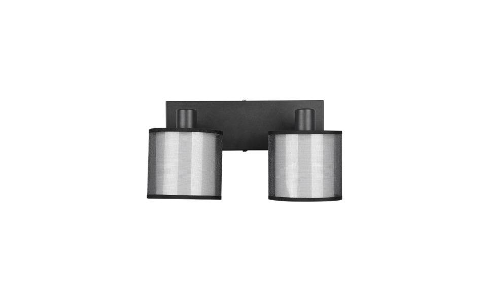 Trio Lighting Trio BURTON plafondspot | E14 Fitting | mat zwart met rookkleur met wit | 32,5 x 18 cm | IP20 | excl. 2x E14 | max. 28W