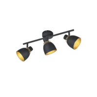 Trio PUNCH plafondspot | mat zwart | IP20 | E14 | 45,5 x 10 cm