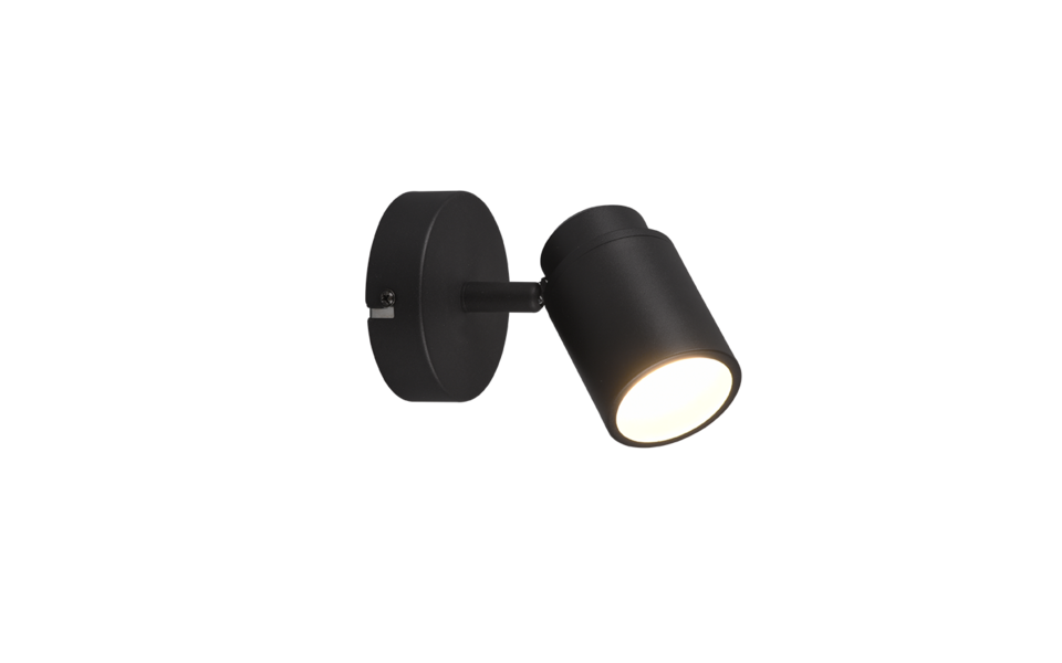 Trio Lighting Trio ANGELO plafondspot | GU10 Fitting | mat zwart | 10,5 x 9 cm | IP44 | excl. 1x GU10 | max. 5W