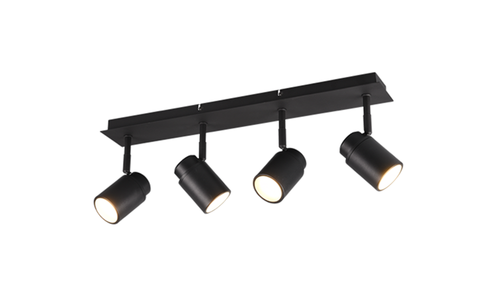 Trio Lighting Trio ANGELO ceiling spotlight | 4x GU10 | black | IP20 | 9.5 cm Trio Lighting Trio ANGELO ceiling spotlight | 4x GU10 | black | IP20 | 9.5 cm