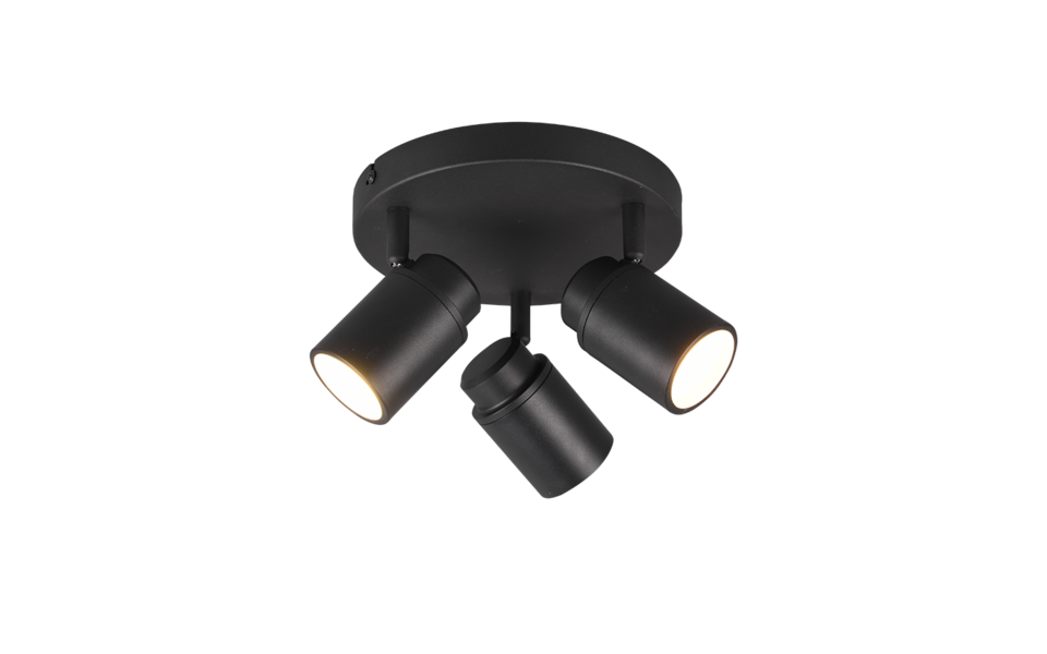 Trio Lighting Trio ANGELO ceiling spotlight | 3x GU10 | black | Ø 20 cm | IP20 | 15.5 cm Trio Lighting Trio ANGELO ceiling spotlight | 3x GU10 | black | Ø 20 cm | IP20 | 15.5 cm