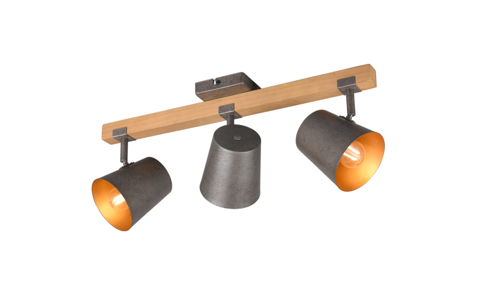 Trio Lighting Trio BELL plafondspot | E14 Fitting | nickel antik | 54 x 14,5 cm | IP20 | excl. 3x E14 | max. 25W