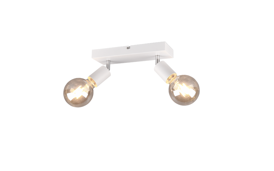 Trio Lighting Trio VANNES plafondspot | E27 Fitting | wit mat | 26 x 9 cm | IP20 | excl. 2x E27 | max. 40W