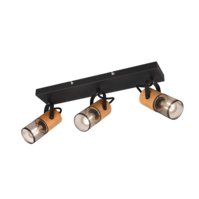 Trio TOSH plafondspot | mat zwart | IP20 | E14 | 44 x 9 cm