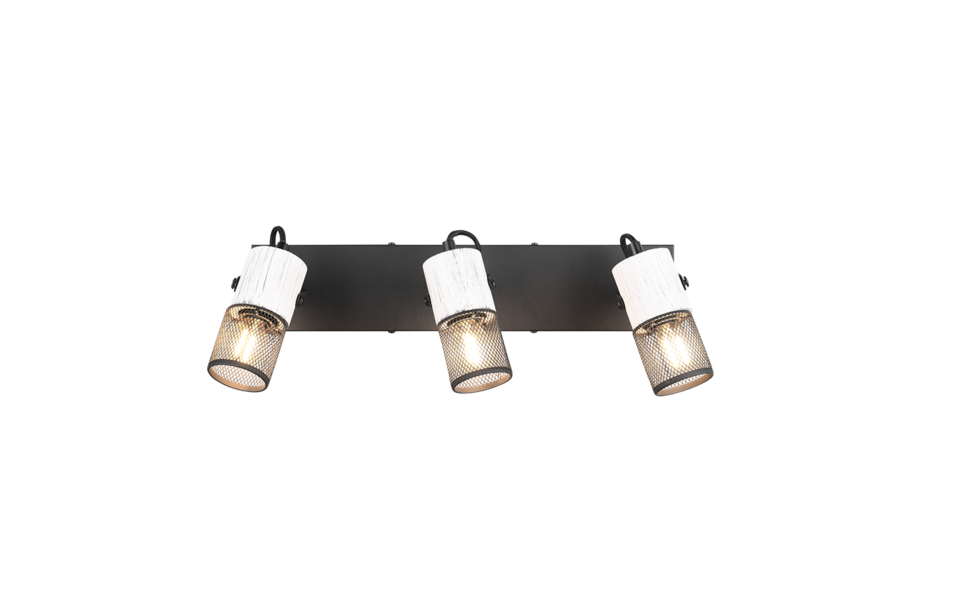 Trio Lighting Trio TOSH plafondspot | E14 Fitting | zwart en wit | 44 x 9 cm | IP20 | excl. 3x E14 | max. 40W Trio Lighting Trio TOSH plafondspot | E14 Fitting | zwart en wit | 44 x 9 cm | IP20 | excl. 3x E14 | max. 40W