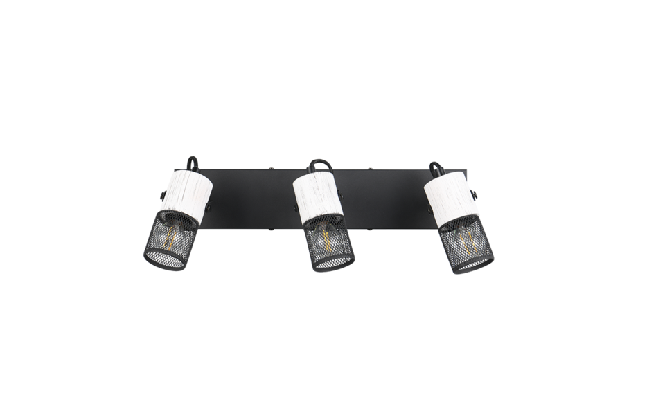 Trio Lighting Trio TOSH plafondspot | E14 Fitting | zwart en wit | 44 x 9 cm | IP20 | excl. 3x E14 | max. 40W Trio Lighting Trio TOSH plafondspot | E14 Fitting | zwart en wit | 44 x 9 cm | IP20 | excl. 3x E14 | max. 40W