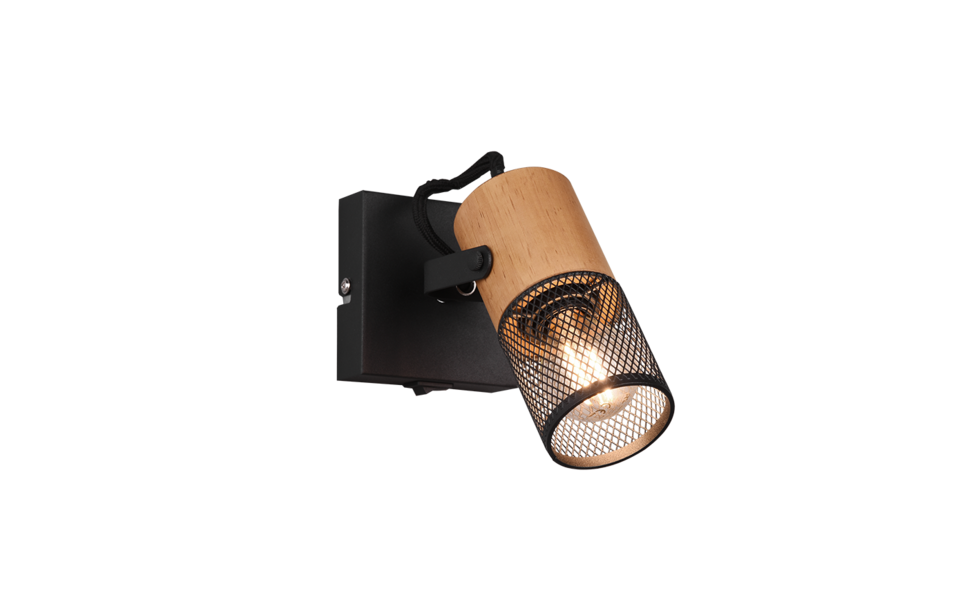 Trio Lighting Trio TOSH ceiling spotlight | 1x E14 max 40W | black | IP20 | 13.7 cm