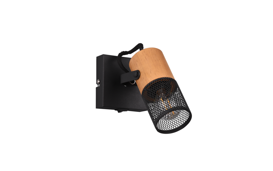 Trio Lighting Trio TOSH ceiling spotlight | 1x E14 max 40W | black | IP20 | 13.7 cm