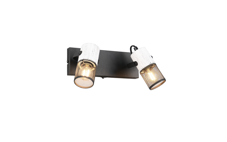 Trio Lighting Trio TOSH plafondspot | E14 Fitting | zwart en wit | 26 x 9 cm | IP20 | excl. 2x E14 | max. 15W Trio Lighting Trio TOSH plafondspot | E14 Fitting | zwart en wit | 26 x 9 cm | IP20 | excl. 2x E14 | max. 15W