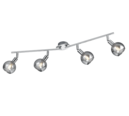 Trio Lighting Trio BREST plafondspot | E14 Fitting | chroom met rookkleur | 85 x 9 cm | IP20 | excl. 4x E14 | max. 28W