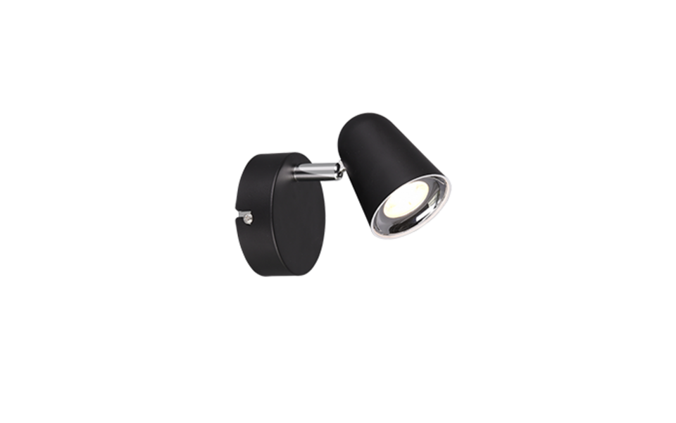 Trio Lighting Trio TOULOUSE plafondspot | LED | mat zwart | 9 x 12 cm | IP20 | 1x 3,5W | 400 lm | 3000K | niet dimbaar