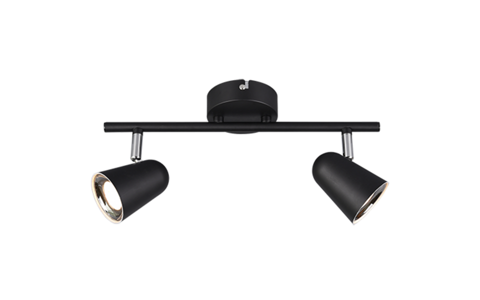 Trio Lighting Trio TOULOUSE plafondspot | LED | mat zwart | 34 x 9 cm | IP20 | 2x 3,5W | 400 lm | 3000K | niet dimbaar Trio Lighting Trio TOULOUSE plafondspot | LED | mat zwart | 34 x 9 cm | IP20 | 2x 3,5W | 400 lm | 3000K | niet dimbaar