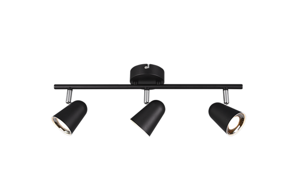 Trio Lighting Trio TOULOUSE ceiling spotlight | 3x 3.5W 400 lm 3000K | black | IP20 | 17 cm