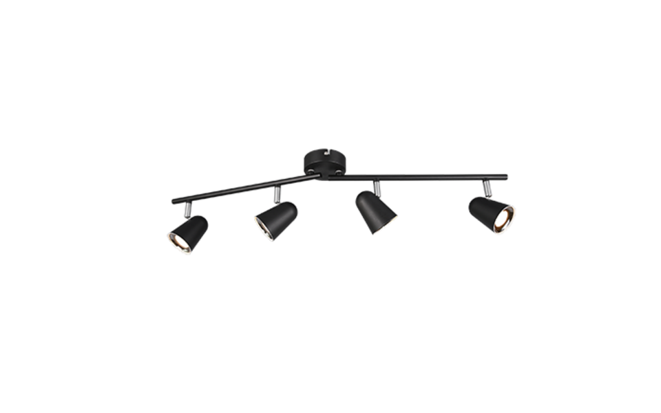 Trio Lighting Trio TOULOUSE ceiling spotlight | 4x 3.5W 400 lm 3000K | black | IP20 | 17 cm Trio Lighting Trio TOULOUSE ceiling spotlight | 4x 3.5W 400 lm 3000K | black | IP20 | 17 cm
