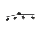 Trio Lighting Trio TOULOUSE plafondspot | LED | mat zwart | 78 x 9 cm | IP20 | 4x 3,5W | 400 lm | 3000K | niet dimbaar