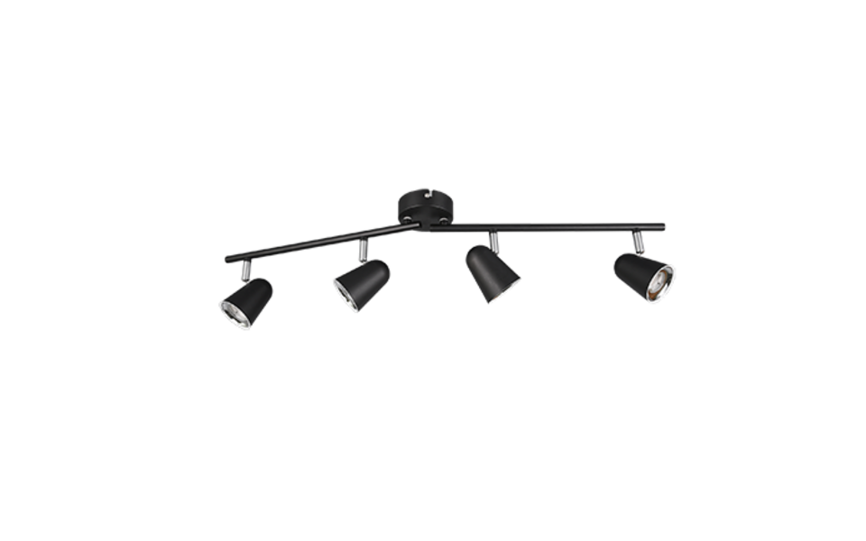 Trio Lighting Trio TOULOUSE ceiling spotlight | 4x 3.5W 400 lm 3000K | black | IP20 | 17 cm Trio Lighting Trio TOULOUSE ceiling spotlight | 4x 3.5W 400 lm 3000K | black | IP20 | 17 cm