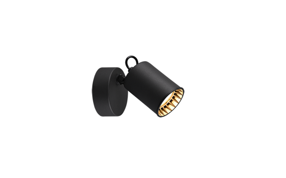 Trio Lighting Trio PAGO plafondspot | GU10 Fitting | mat zwart met zwart | 9 x 10 cm | IP20 | excl. 1x GU10 | max. 35W