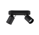Trio Lighting Trio PAGO plafondspot | GU10 Fitting | mat zwart met zwart | 24 x 7 cm | IP20 | excl. 2x GU10 | max. 35W