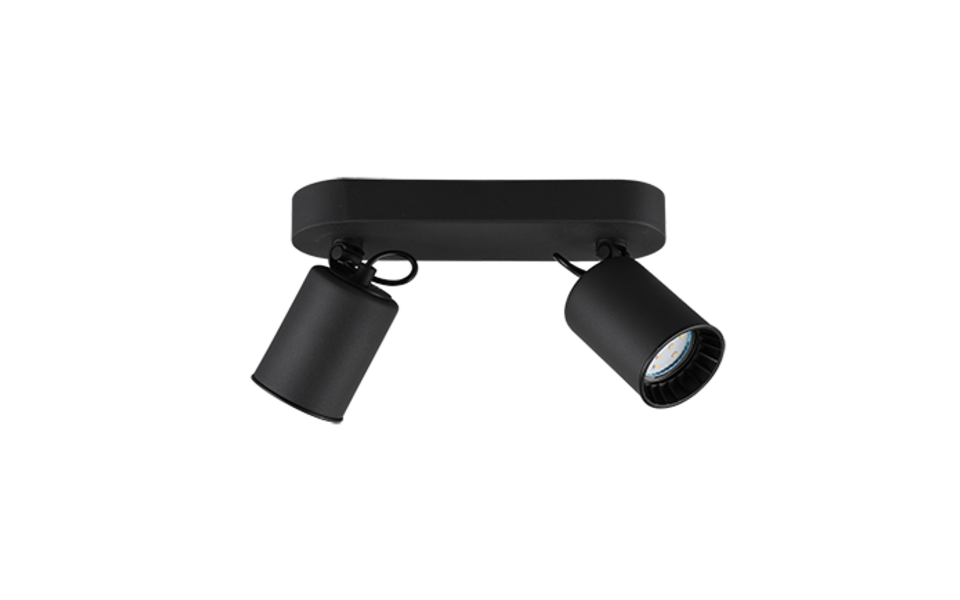 Trio Lighting Trio PAGO plafondspot | GU10 Fitting | mat zwart met zwart | 24 x 7 cm | IP20 | excl. 2x GU10 | max. 35W Trio Lighting Trio PAGO plafondspot | GU10 Fitting | mat zwart met zwart | 24 x 7 cm | IP20 | excl. 2x GU10 | max. 35W