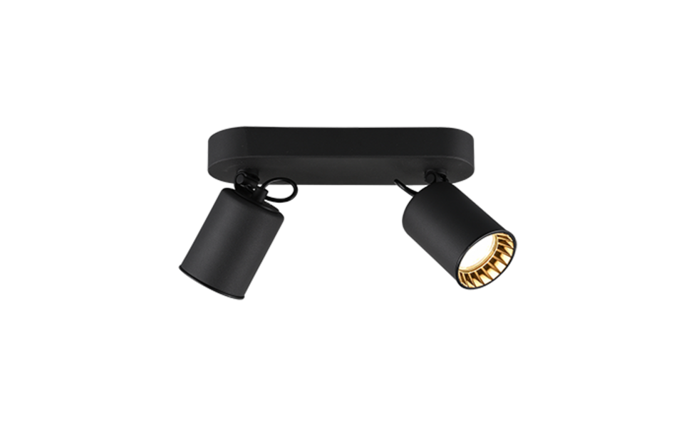 Trio Lighting Trio PAGO ceiling spotlight | 2x GU10 | black | IP20 | 15 cm