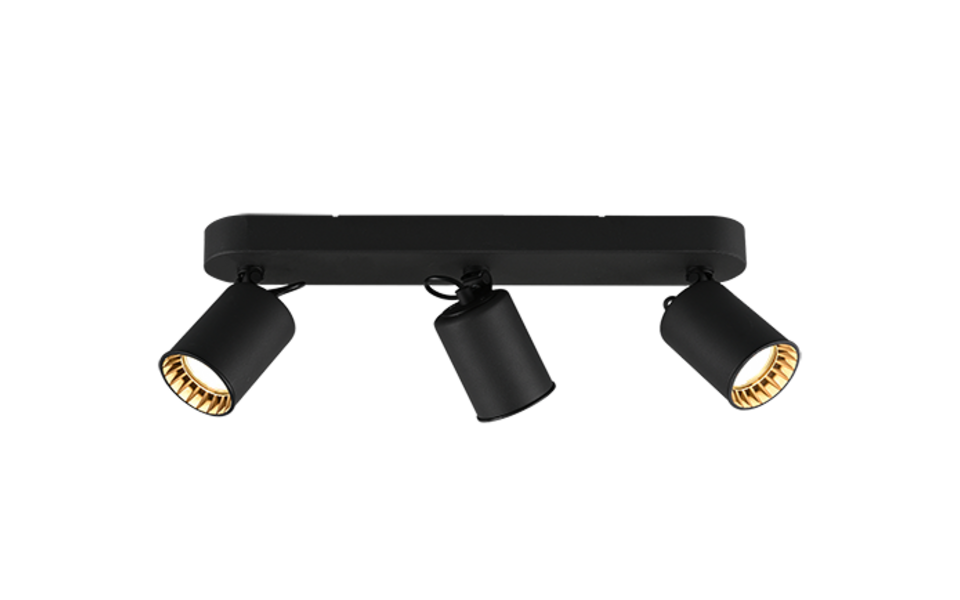 Trio Lighting Trio PAGO ceiling spotlight | 3x GU10 | black | IP20 | 15 cm