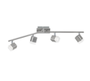 Trio Lighting Trio ROUBAIX plafondspot | LED | nikkel mat met wit | 78 x 9 cm | IP20 | 4x 3,5W | 400 lm | 3000K | niet dimbaar