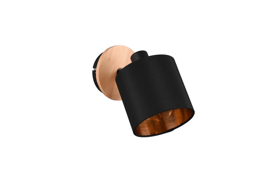 Trio Lighting Trio TOMMY plafondspot | E14 Fitting | houtkleur met zwart met goud met goudkleurig | 12 x 18,5 cm | IP20 | excl. 1x E14 | max. 28W Trio Lighting Trio TOMMY plafondspot | E14 Fitting | houtkleur met zwart met goud met goudkleurig | 12 x 18,5 cm | IP20 | excl. 1x E14 | max. 28W