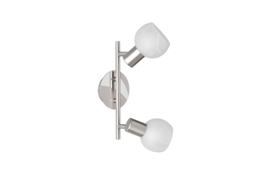 Trio Lighting Trio ANTIBES plafondspot | E14 Fitting | nikkel mat met albast | 27,5 x 11 cm | IP20 | excl. 2x E14 | max. 28W