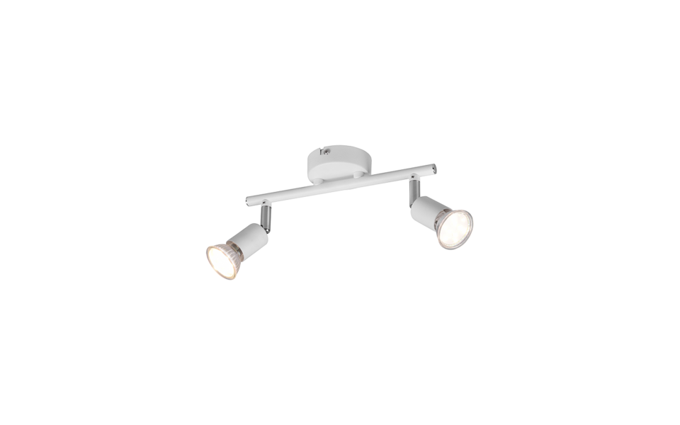 Trio Lighting Trio PARIS plafondspot | GU10 Fitting | wit mat | 25,5 x 8 cm | IP20 | excl. 2x GU10 | max. 35W
