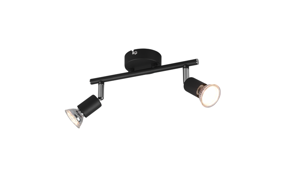 Trio Lighting Trio PARIS ceiling spotlight | 2x GU10 | black | IP20 | 13.5 cm