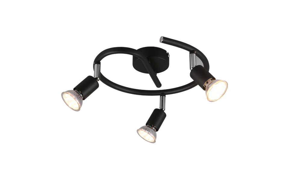 Trio Lighting Trio PARIS ceiling spotlight | 3x GU10 | black | Ø 26 cm | IP20 | 13.5 cm Trio Lighting Trio PARIS ceiling spotlight | 3x GU10 | black | Ø 26 cm | IP20 | 13.5 cm