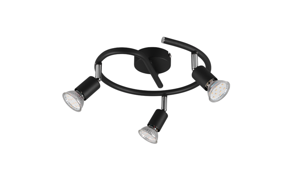 Trio Lighting Trio PARIS ceiling spotlight | 3x GU10 | black | Ø 26 cm | IP20 | 13.5 cm Trio Lighting Trio PARIS ceiling spotlight | 3x GU10 | black | Ø 26 cm | IP20 | 13.5 cm