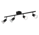 Trio Lighting Trio PARIS plafondspot | GU10 Fitting | mat zwart | 50 x 8 cm | IP20 | excl. 4x GU10 | max. 35W