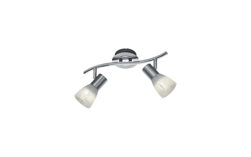 Trio Lighting Trio LEVISTO plafondspot | LED | E14 Fitting | nikkel mat met albast | 33 x 10 cm | IP20 | 2x 4,9W | 470 lm | 3000K | niet dimbaar