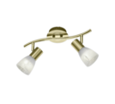 Trio Lighting Trio LEVISTO plafondspot | LED | E14 Fitting | messing mat met albast | 33 x 10 cm | IP20 | 2x 4,9W | 470 lm | 3000K | niet dimbaar