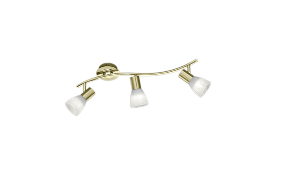Trio Lighting Trio LEVISTO plafondspot | LED | E14 Fitting | messing mat met albast | 55 x 10 cm | IP20 | 3x 4,9W | 470 lm | 3000K | niet dimbaar Trio Lighting Trio LEVISTO plafondspot | LED | E14 Fitting | messing mat met albast | 55 x 10 cm | IP20 | 3x 4,9W | 470 lm | 3000K | niet dimbaar
