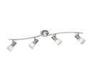 Trio Lighting Trio LEVISTO plafondspot | LED | E14 Fitting | nikkel mat met albast | 88 x 11 cm | IP20 | 4x 4,9W | 470 lm | 3000K | niet dimbaar