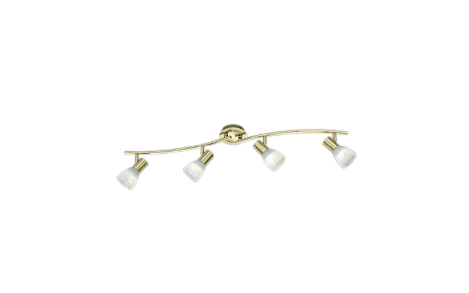Trio Lighting Trio LEVISTO plafondspot | LED | E14 Fitting | messing mat met albast | 88 x 11 cm | IP20 | 4x 4,9W | 470 lm | 3000K | niet dimbaar Trio Lighting Trio LEVISTO plafondspot | LED | E14 Fitting | messing mat met albast | 88 x 11 cm | IP20 | 4x 4,9W | 470 lm | 3000K | niet dimbaar