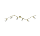 Trio Lighting Trio LEVISTO plafondspot | LED | E14 Fitting | messing mat met albast | 180 x 11 cm | IP20 | 6x 4,9W | 470 lm | 3000K | niet dimbaar
