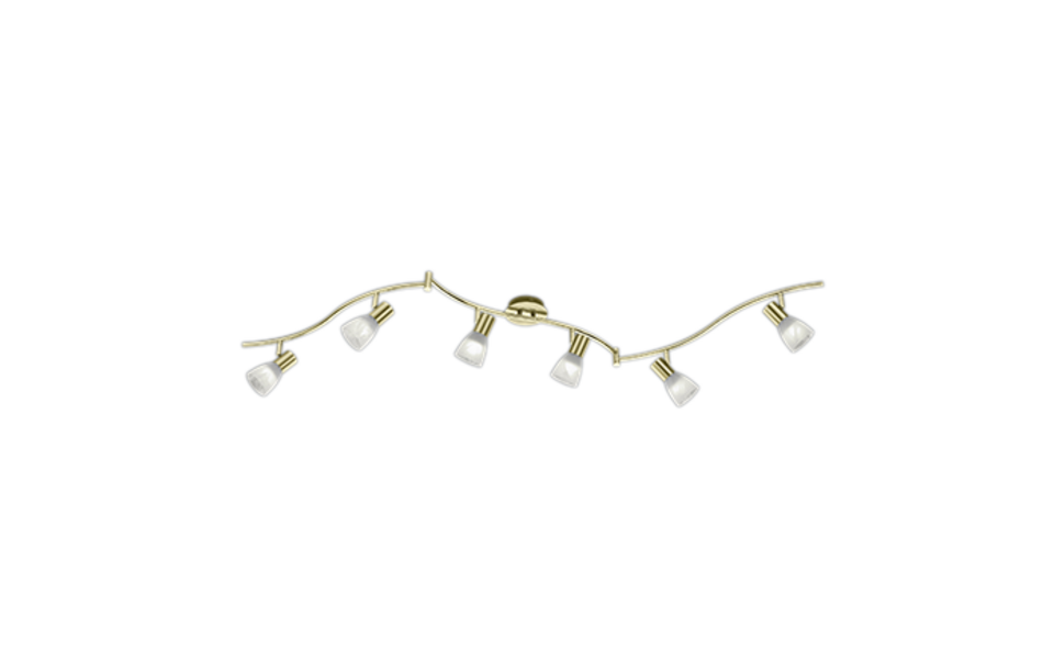 Trio Lighting Trio LEVISTO plafondspot | LED | E14 Fitting | messing mat met albast | 180 x 11 cm | IP20 | 6x 4,9W | 470 lm | 3000K | niet dimbaar