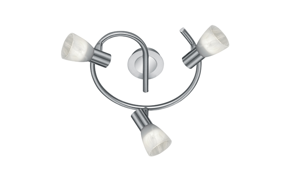 Trio Lighting Trio LEVISTO plafondspot | LED | E14 Fitting | nikkel mat met albast | Ø 30 cm | IP20 | 3x 4,9W | 470 lm | 3000K | niet dimbaar