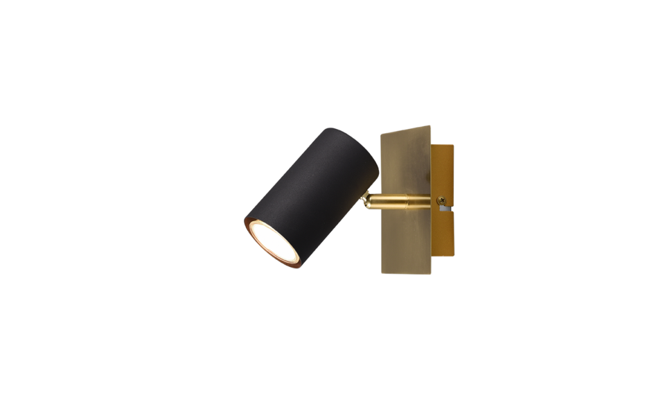 Trio Lighting Trio MARLEY ceiling spotlight | 1x GU10 | black with gold | Ø 12 cm | IP20 | 15 cm