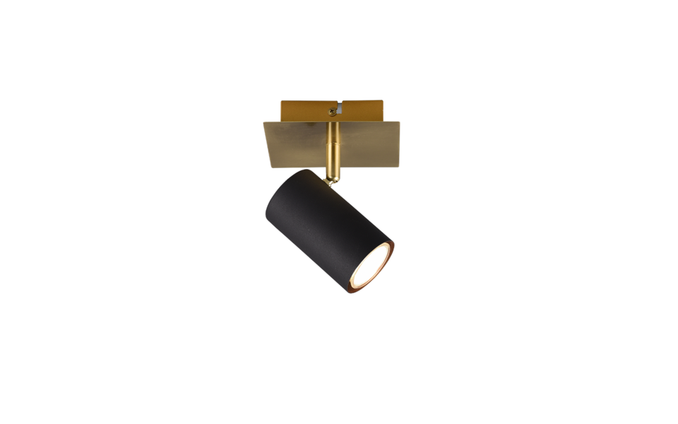 Trio Lighting Trio MARLEY ceiling spotlight | 1x GU10 | black with gold | Ø 12 cm | IP20 | 15 cm