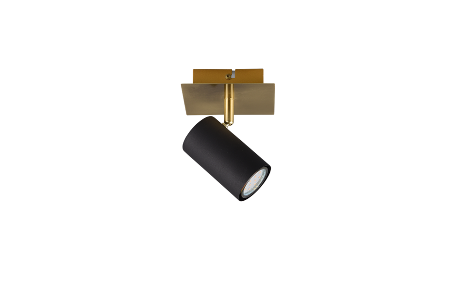 Trio Lighting Trio MARLEY ceiling spotlight | 1x GU10 | black with gold | Ø 12 cm | IP20 | 15 cm