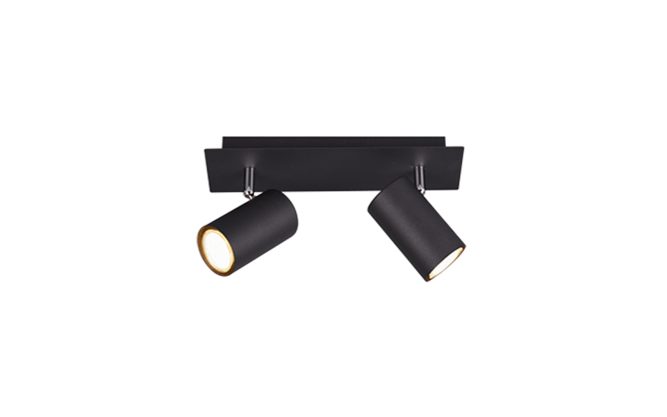 Trio Lighting Trio MARLEY plafondspot | GU10 Fitting | mat zwart | 30 x 9 cm | IP20 | excl. 2x GU10 | max. 35W