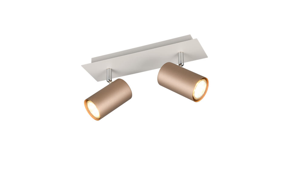 Trio Lighting Trio MARLEY plafondspot | GU10 Fitting | koffie | 30 x 9 cm | IP20 | excl. 2x GU10 | max. 35W