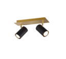 Trio Lighting Trio MARLEY plafondspot | GU10 Fitting | zwart met goud | 30 x 9 cm | IP20 | excl. 2x GU10 | max. 35W